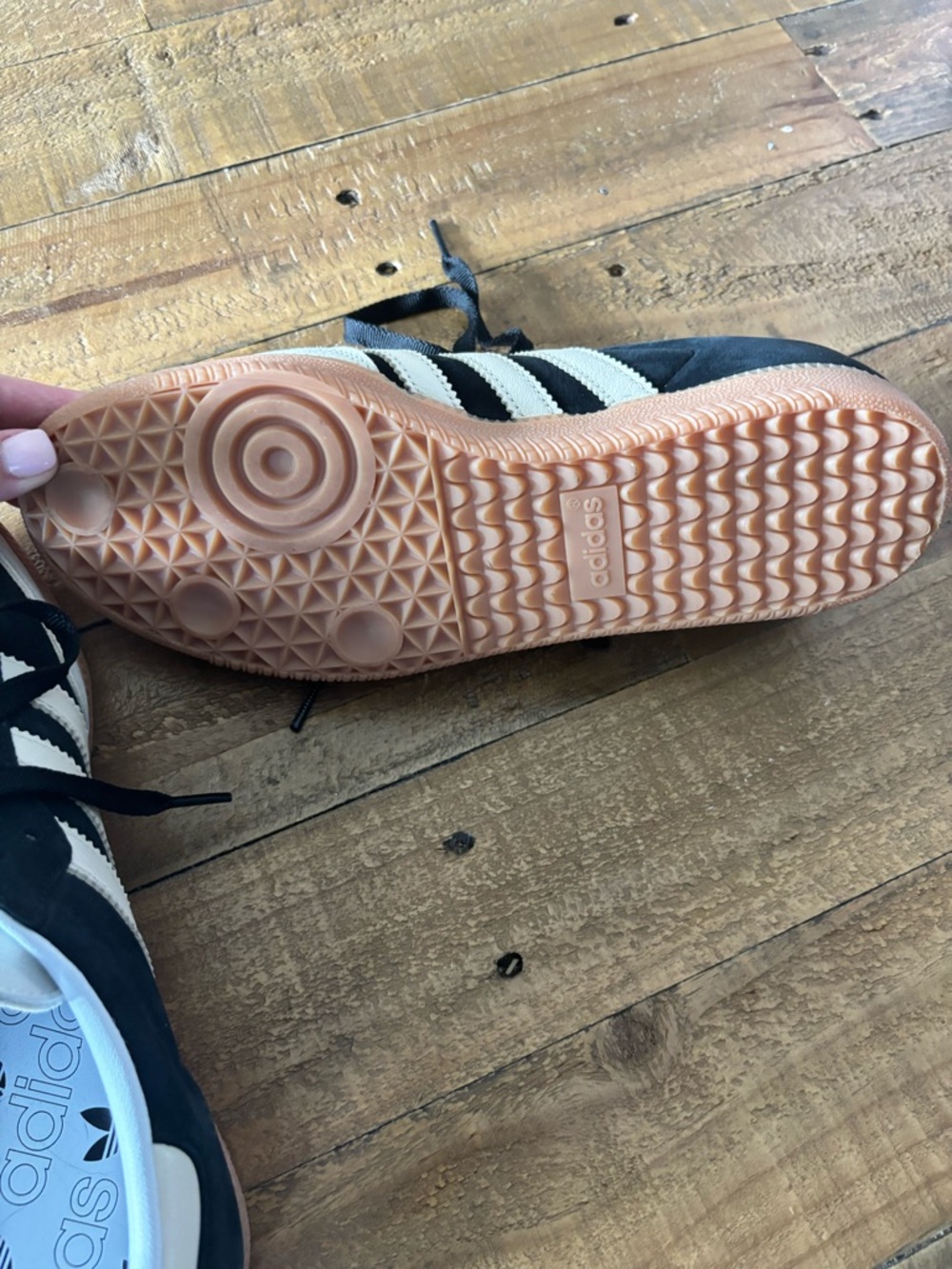 Adidas Black and Cream Samba OG - Picture 4 of 5